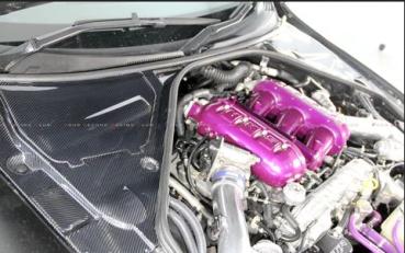 GT-R35 Carbon Bremsflüssigkeits- und Batterieabdeckungen 5er Kit Engine Dress Up